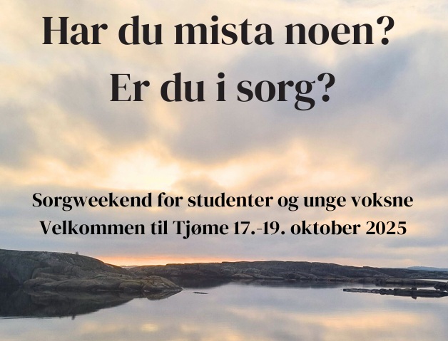 Bilde av solnedgang med tekst: Har du mista noen? m.m.
